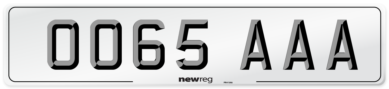 OO65 AAA Number Plate from New Reg
